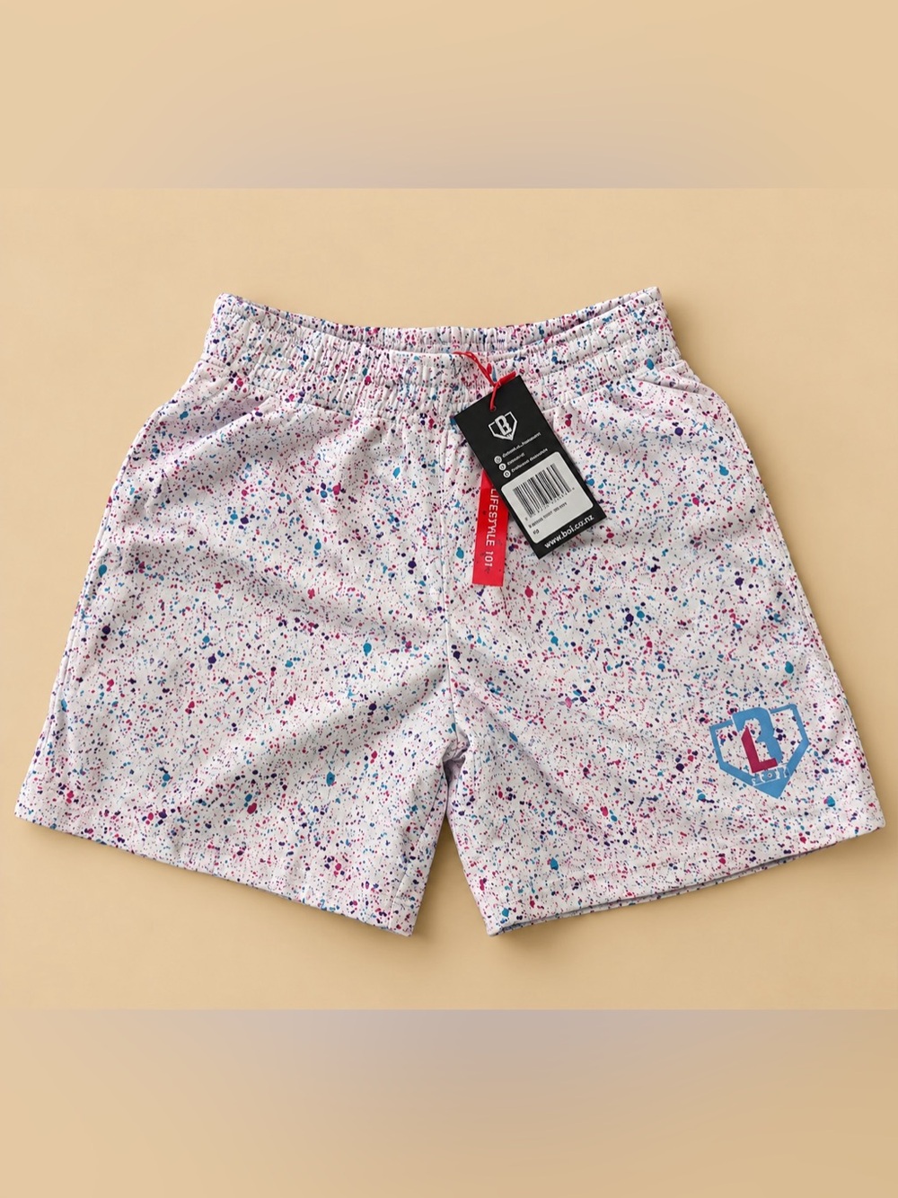 Baseball Lifestyle 101 Splatter Shorts Youth M NWT BL101 packaging